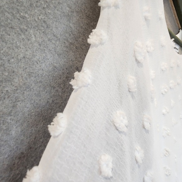 Motherhood Maternity White Swiss Dot Dress XL Ruffle Flutter Sleeve Baby Shower - Picture 4 of 12